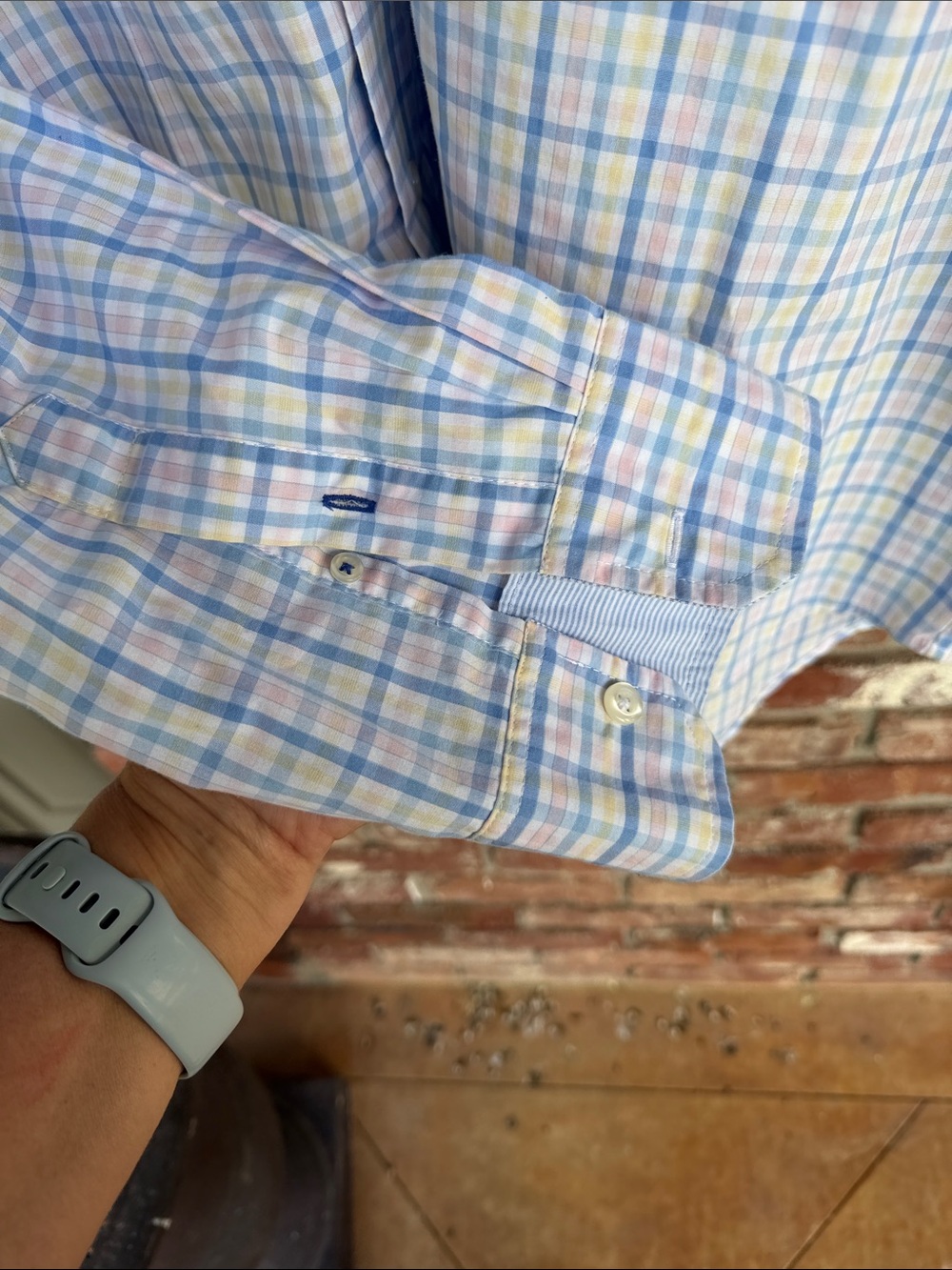 Izod blue plaid button down shirt Size 3 XLT - Picture 5 of 7